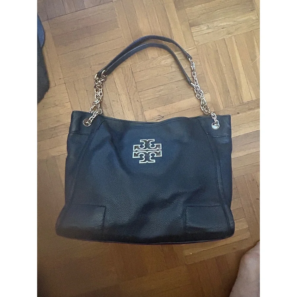 Tory Burch‎ Amanda Slouchy Tote Women's Size Large Black Good Pebbled Leather